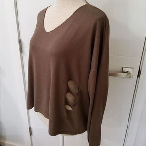 PLANET Boxy Distressed Sweater Top One Size